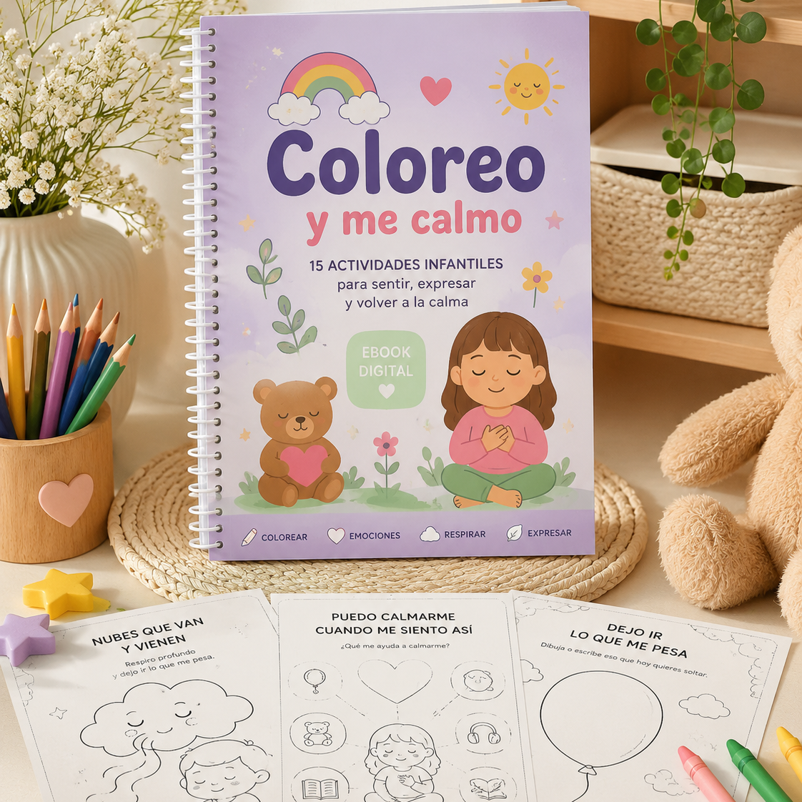 Ebook: Coloreo y me Calmo. Actividades infantiles para emociones y calma